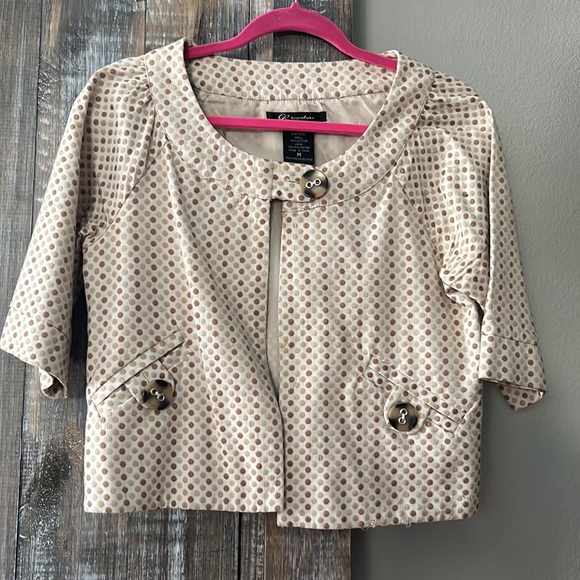 Charlotte Russe Shorts and blazer set With embroidered brown polkadots - Picture 3 of 6